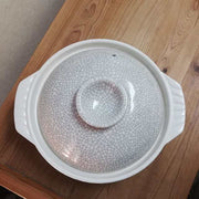 Donabe Japanese Ginpo 24.5cm Clay Pot Ceramic Hot Pot Casserole #8 2-3people 1.5L V445-C210306