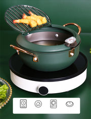Justcook 20cm JSHS-YZG0320-1 Double Handle Tempura Karaga Fryer Pot Frying Pan V445-C260187