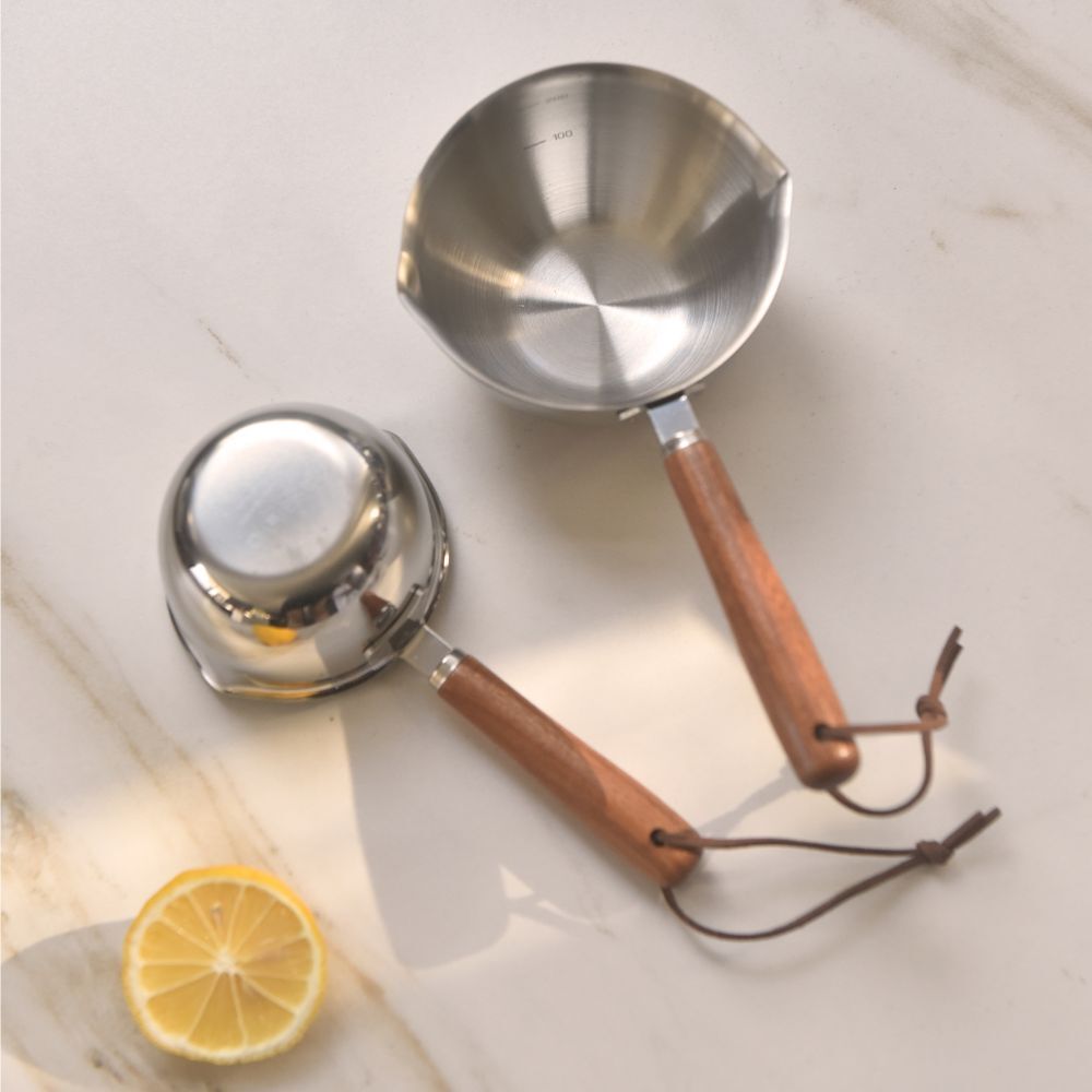 Kylin 304 Stainless Steel Oil Poured Pot With Wood Handle 120ml V445-C260196