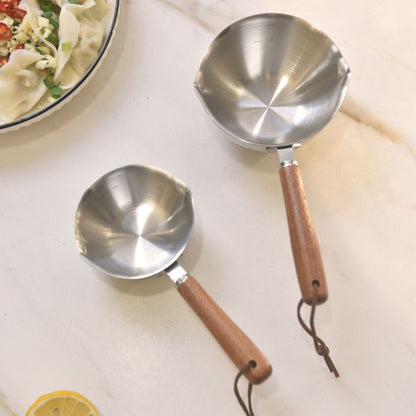 Kylin 304 Stainless Steel Oil Poured Pot With Wood Handle 120ml V445-C260196