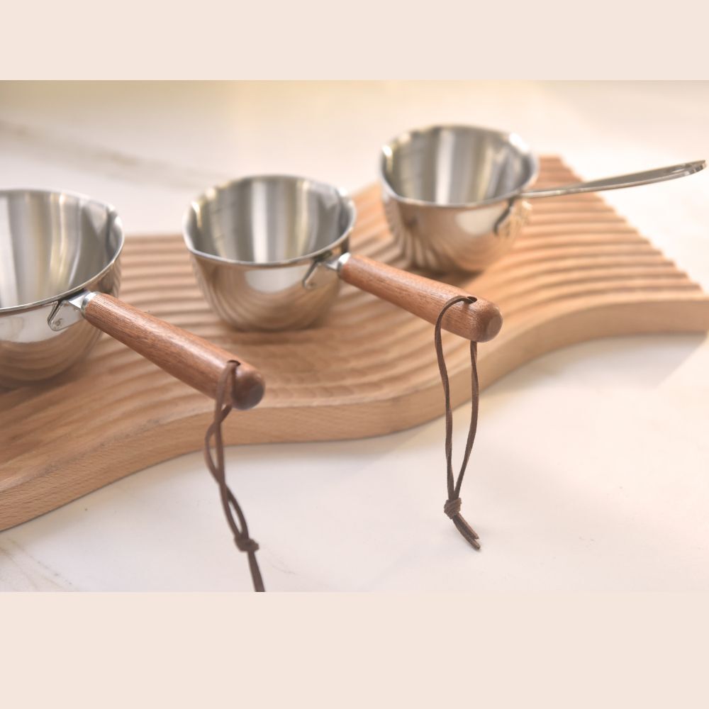 Kylin 304 Stainless Steel Oil Poured Pot With Wood Handle 120ml V445-C260196