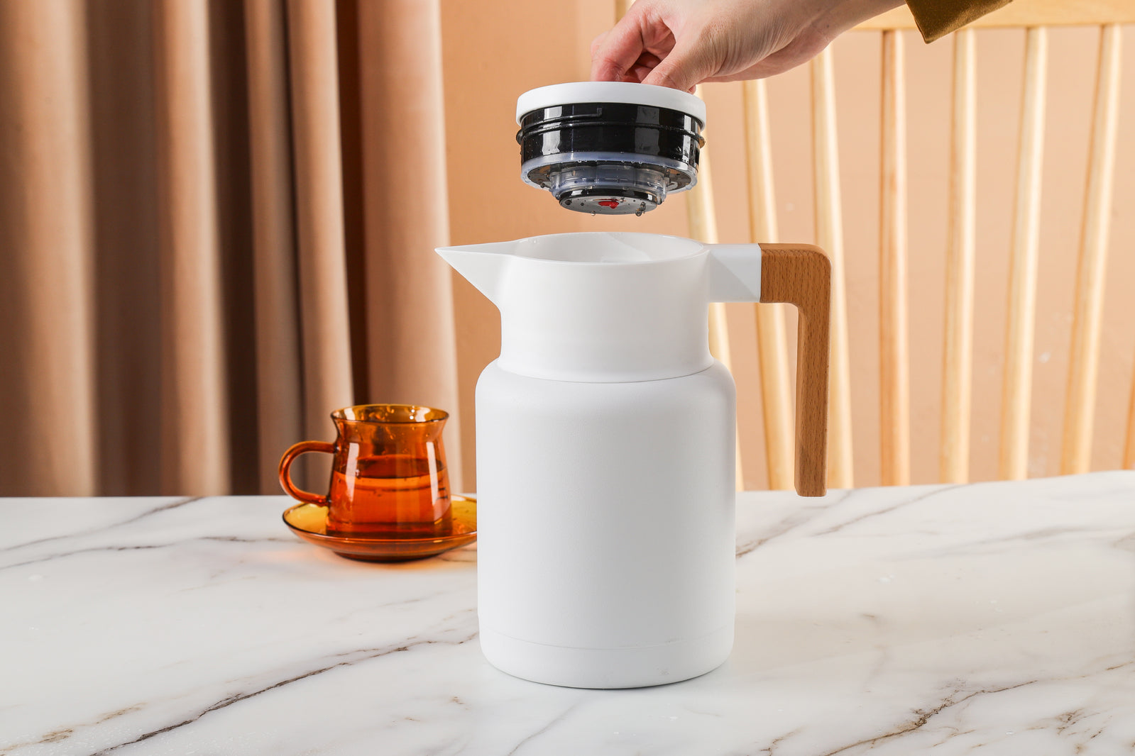 Kylin 304 Stainless Steel Japanese Vaccum Jug 1.3L - White V445-C310982