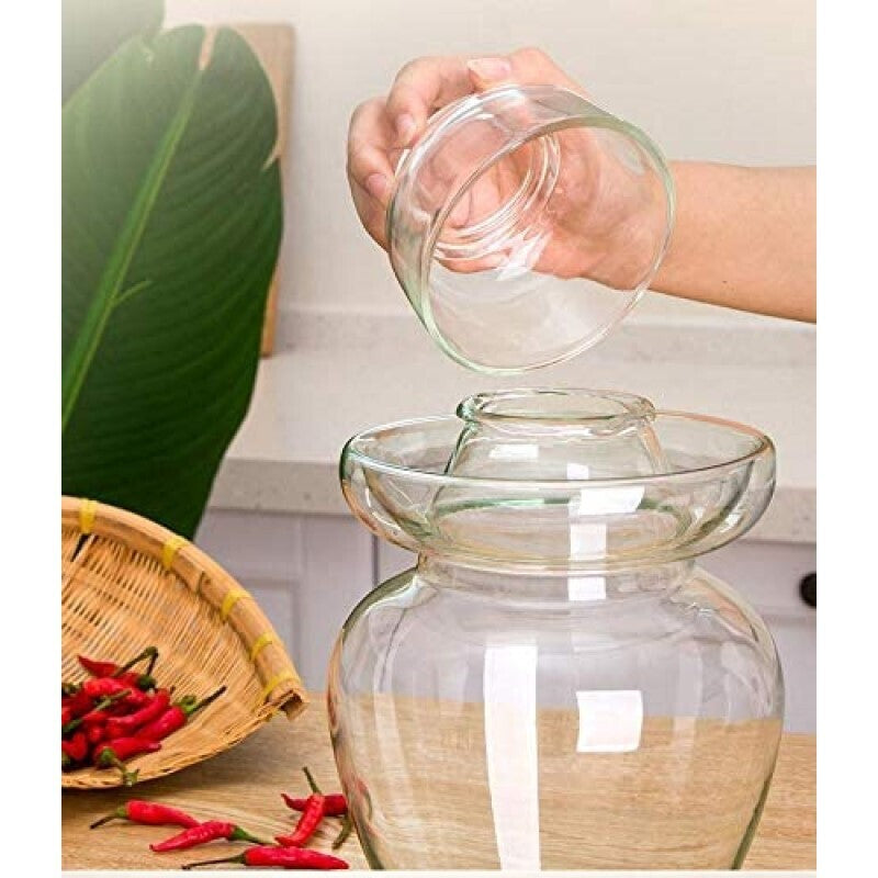 Premium Chinese and Korean Fermentation Pickle Glass Jar Kimchi Sauerkraut Canisters & Jars Medium 5L V445-C450169