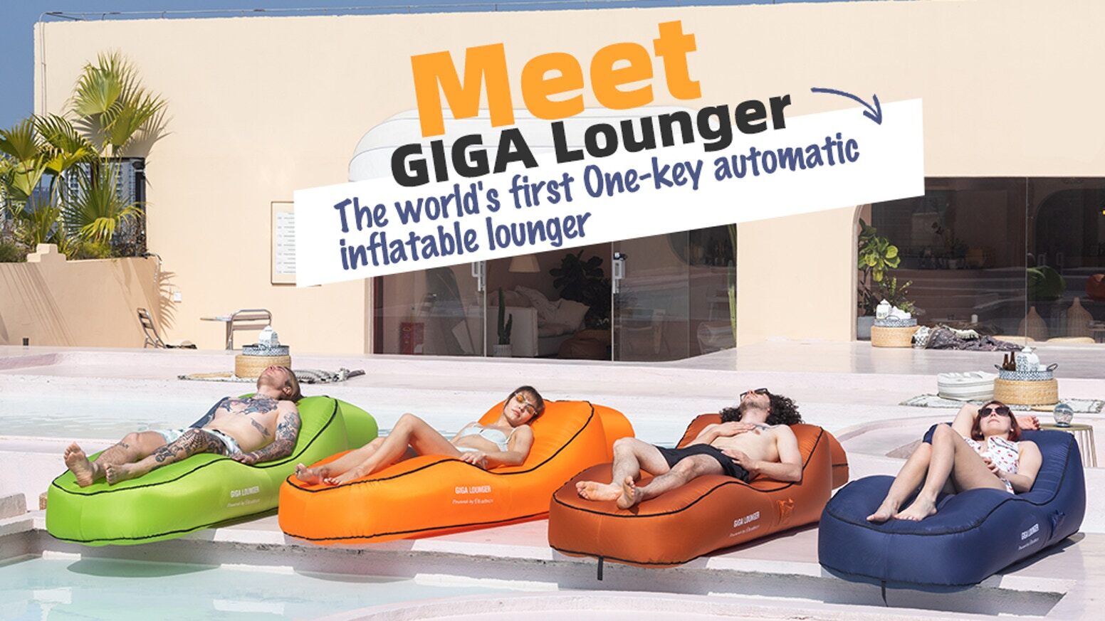 Giga Lounger Lazy Camping Air Bag Sofa Bed for Beach Sleeping Navy blue V445-C470439