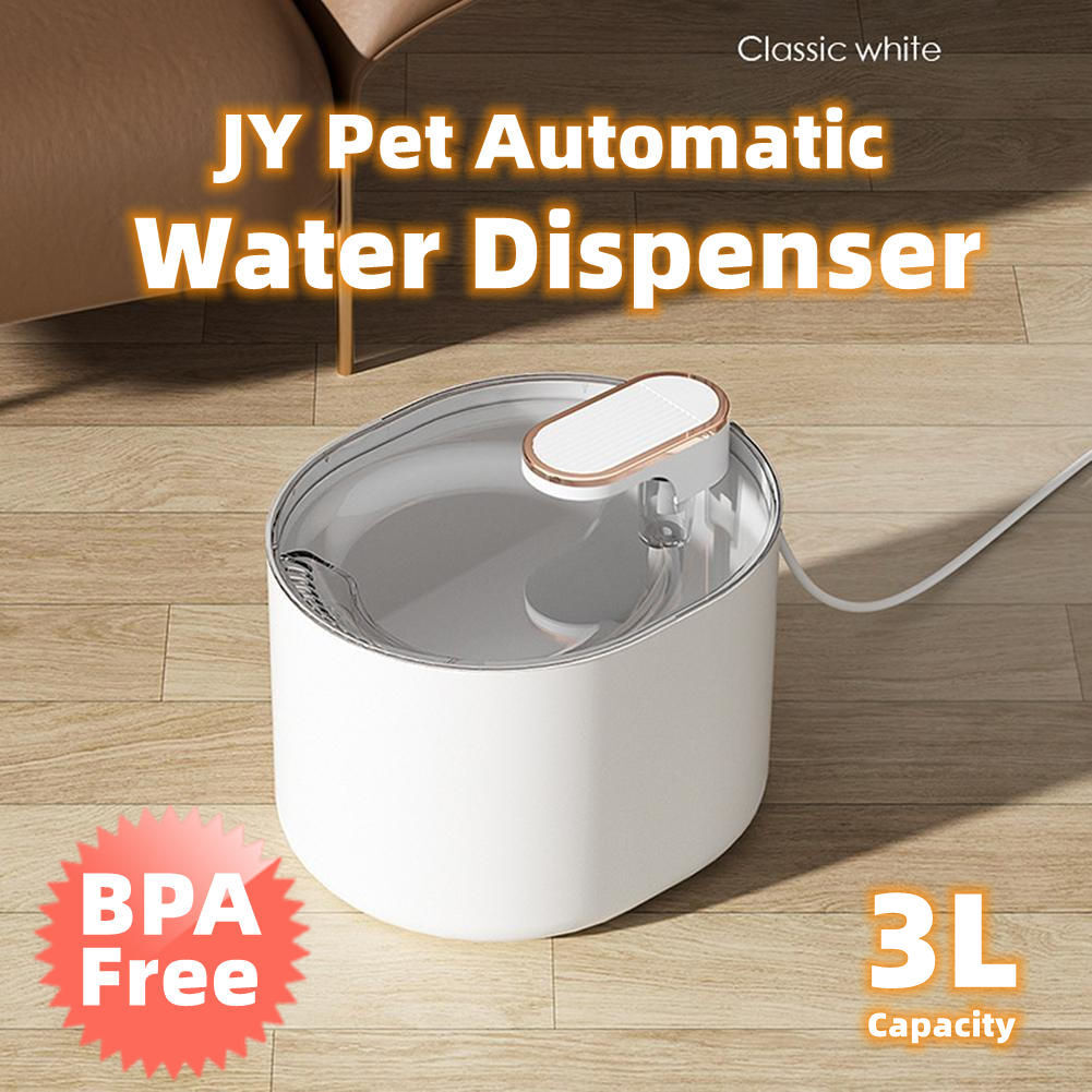 JY Pet Automatic Cat Water Dispenser Fountain 3L - White V445-C470541