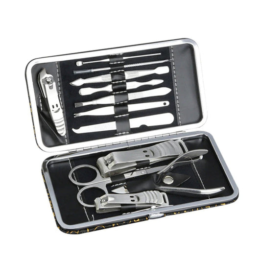 12 Pcs/set Manicure Pedicure Kit Nail Clippers Professional Grooming Kit V462-F-09-01