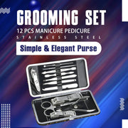 12 Pcs/set Manicure Pedicure Kit Nail Clippers Professional Grooming Kit V462-F-09-01