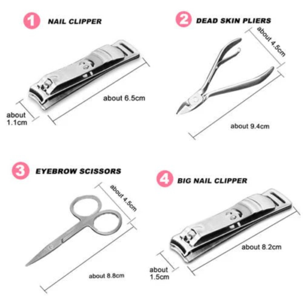12 Pcs/set Manicure Pedicure Kit Nail Clippers Professional Grooming Kit V462-F-09-01