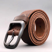 Men's Genuine Leather Belt Vintage Cowhide Pin Buckle 125cm Adjustable Length V462-FB-101-01