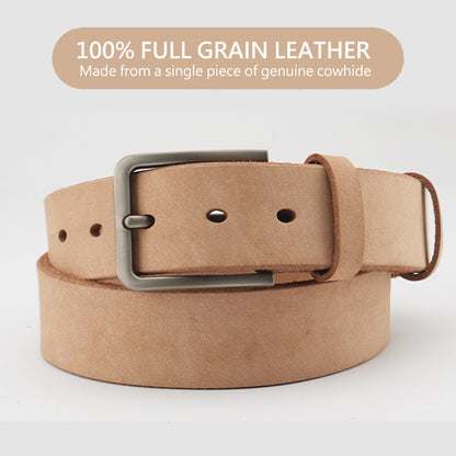 Men's Genuine Leather Belt Full Grain Cowhide Belt with Detachable Buckle (120cm) V462-FB-102-02