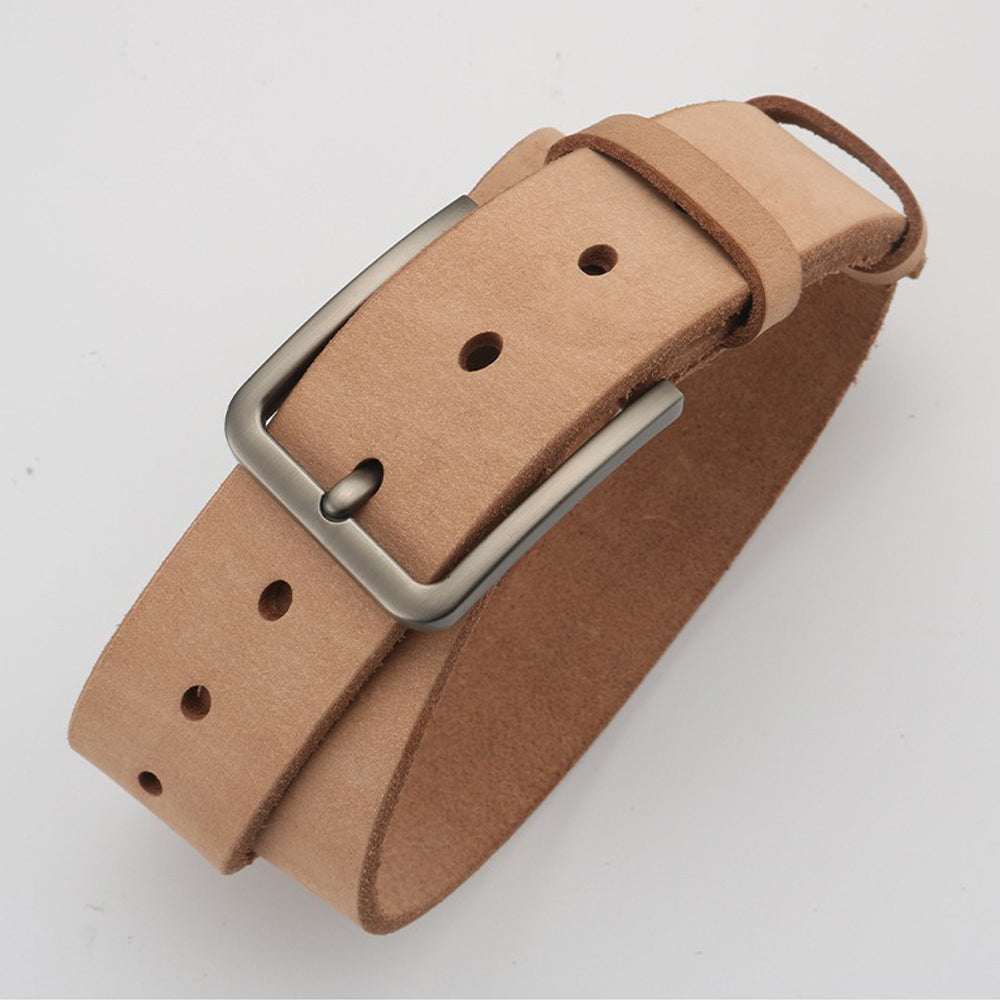Men's Genuine Leather Belt Full Grain Cowhide Belt with Detachable Buckle (120cm) V462-FB-102-02
