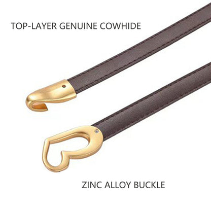 Women's Genuine Leather Thin Adjustable Waist Belt for Dresses Blazers (Khaki) V462-FB-104-02