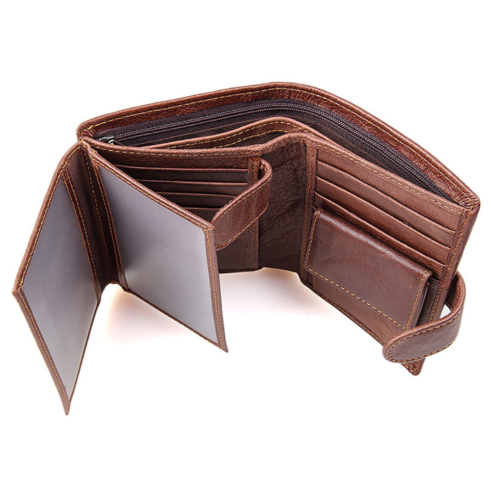 Genuine leather men wallets High-quality Multi card short wallet Men's Cow Leather RFID Card Holder V462-FB-77-01