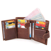 Genuine leather men wallets High-quality Multi card short wallet Men's Cow Leather RFID Card Holder V462-FB-77-01