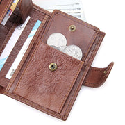 Genuine leather men wallets High-quality Multi card short wallet Men's Cow Leather RFID Card Holder V462-FB-77-01
