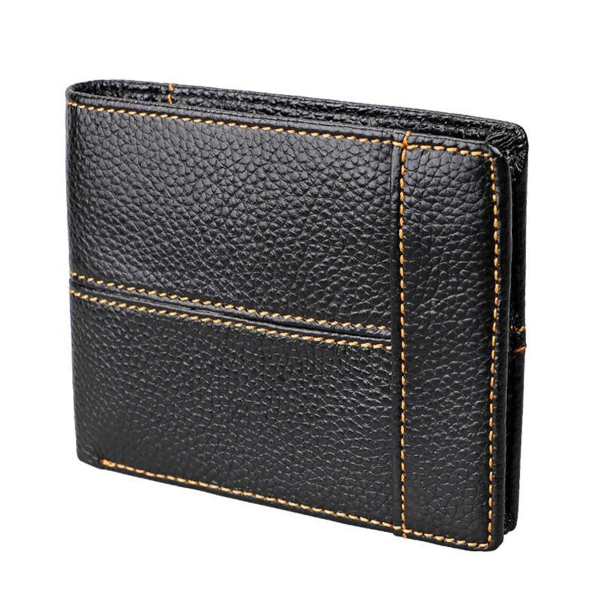 Men's Genuine Leather Bilfold Wallet RFID Blocking Card Holder Zipper Coin Purse V462-FB-78-01