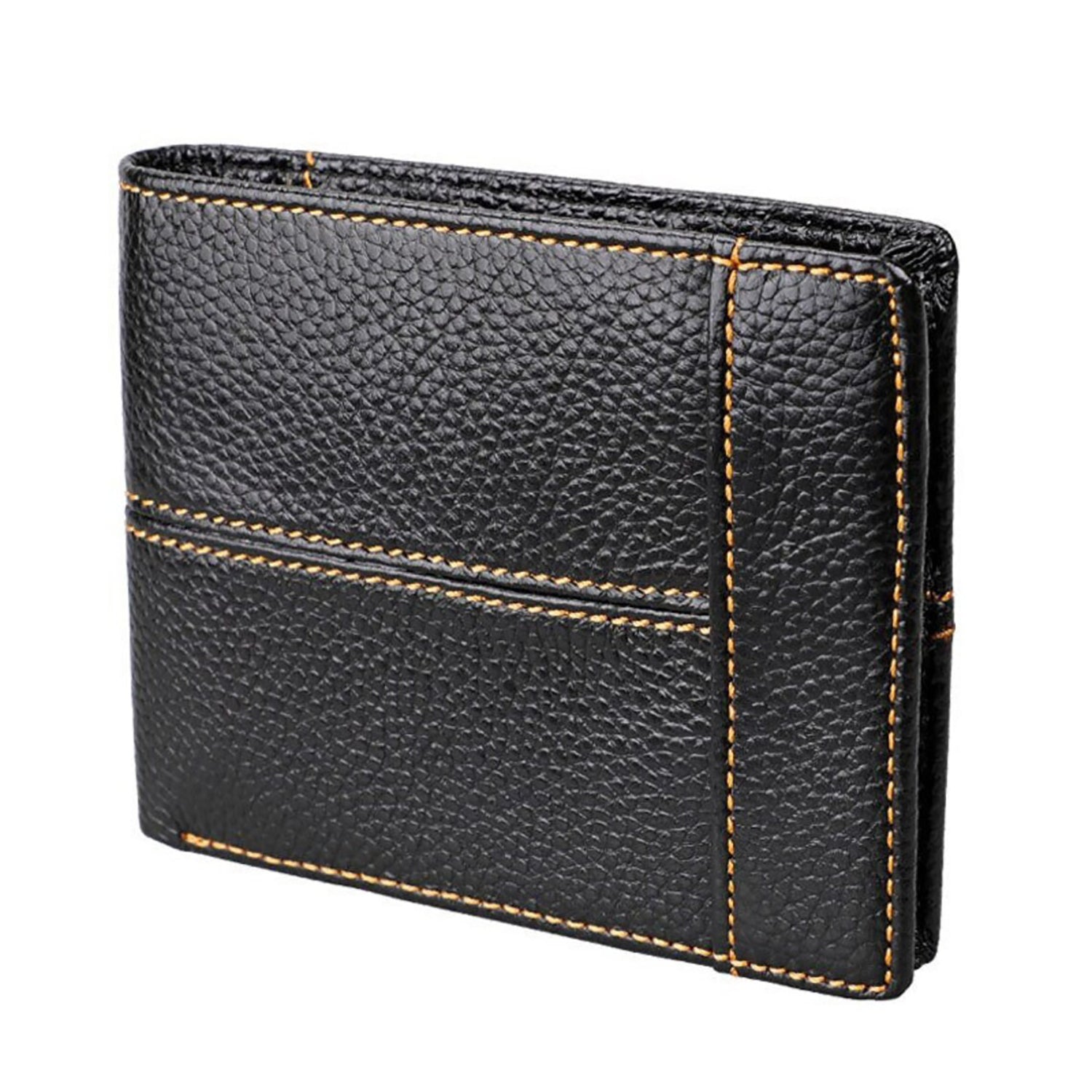 Men's Genuine Leather Bilfold Wallet RFID Blocking Card Holder Zipper Coin Purse V462-FB-78-01