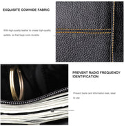 Men's Genuine Leather Bilfold Wallet RFID Blocking Card Holder Zipper Coin Purse V462-FB-78-01