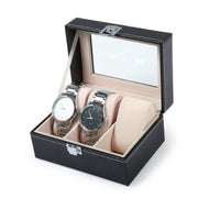 Watch Box Organizer Case Jewelry Display Tray Glass Top PU Leather(2 Slot) V462-FB-81-01