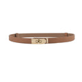Luxury Cow Leather Women Waist Belt Slim Corset Strap Dress Shirt Belt (Caramel) V462-FB-82-03
