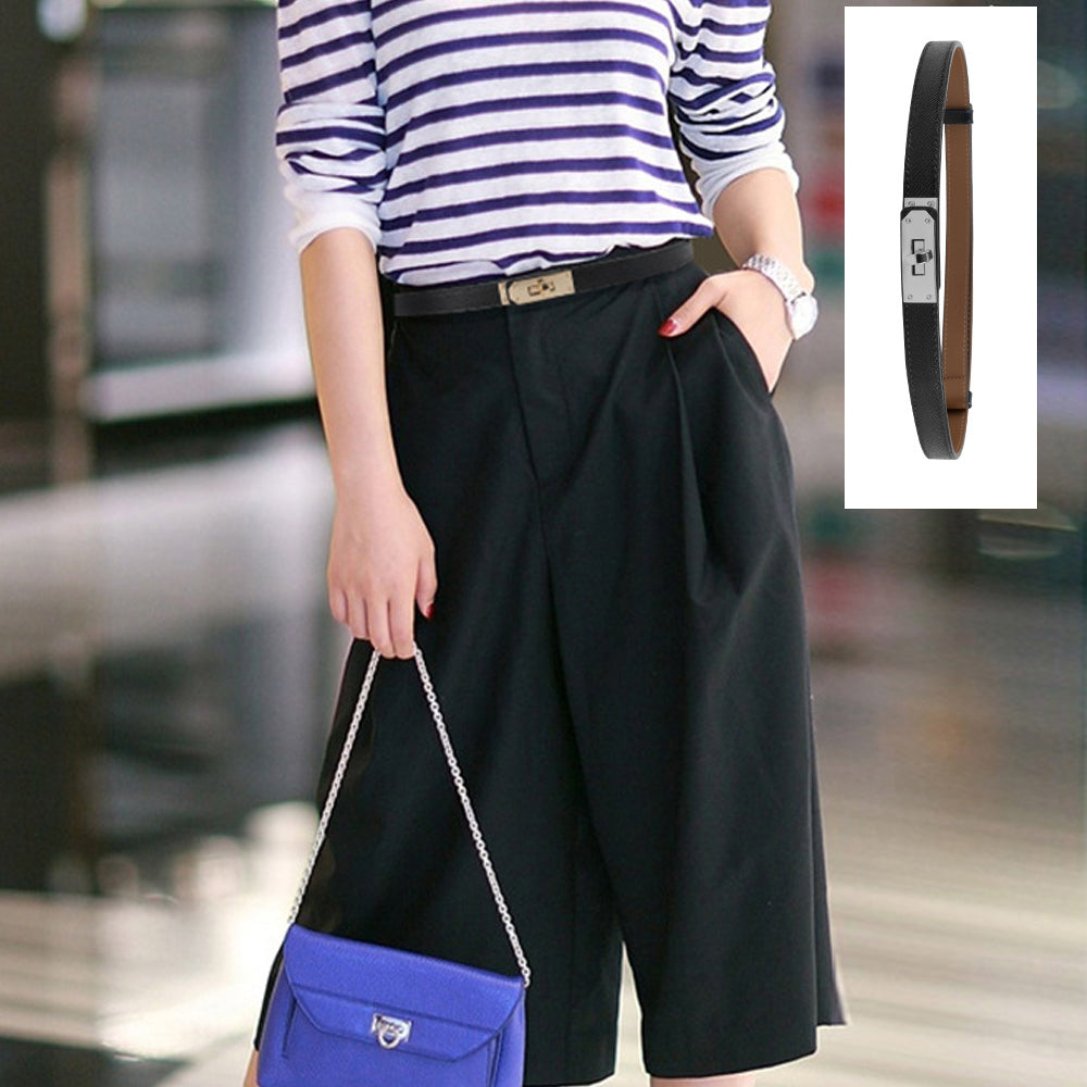 Luxury Cow Leather Women Waist Belt Slim Corset Strap Dress Shirt Belt (Caramel) V462-FB-82-03