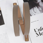 Luxury Cow Leather Women Waist Belt Slim Corset Strap Dress Shirt Belt (Caramel) V462-FB-82-03