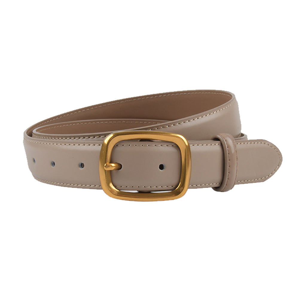 Classic Leather Belts for Women, Joyreap Genuine Leather Womens Belts with Gold Buckle (Khaki) V462-FB-83-03