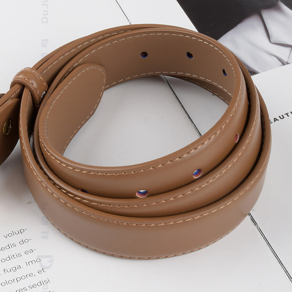 Classic Leather Belts for Women, Joyreap Genuine Leather Womens Belts with Gold Buckle (Khaki) V462-FB-83-03