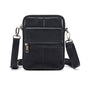 Genuine leather men's crossbody bag oiled wax leather Satchel Crossbody Bag (Black) V462-FB-90-01