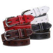 Classic Leather Belts for Women, Joyreap Genuine Leather Womens Belts Alloy Pin Buckle (White) V462-FB-95-02