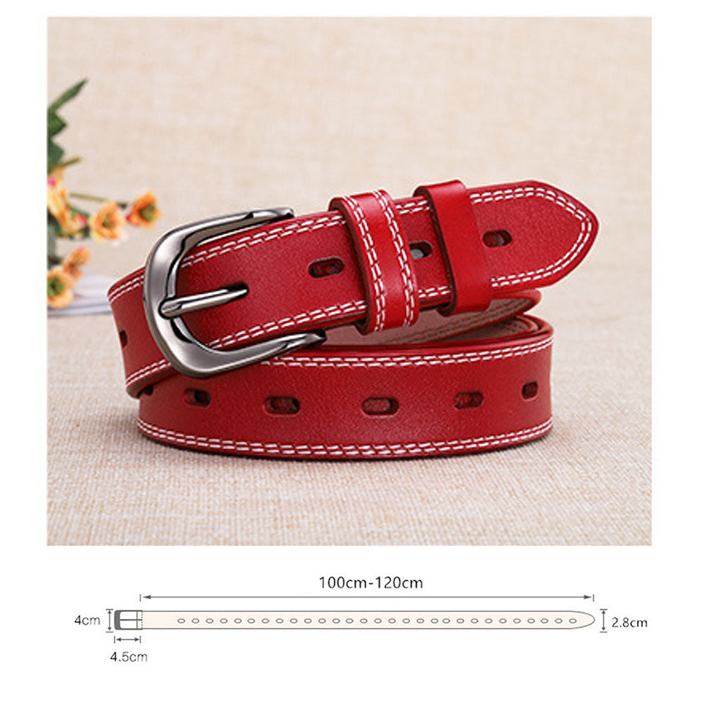 Classic Leather Belts for Women, Joyreap Genuine Leather Womens Belts Alloy Pin Buckle (White) V462-FB-95-02