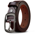 Genuine Leather 110-120CM Womens Belt Pin Buckle Top Layer Cow Leather(Brown) V462-FB-99-02