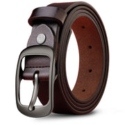 Genuine Leather 110-120CM Womens Belt Pin Buckle Top Layer Cow Leather(Brown) V462-FB-99-02