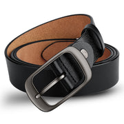 Genuine Leather 110-120CM Womens Belt Pin Buckle Top Layer Cow Leather(Brown) V462-FB-99-02