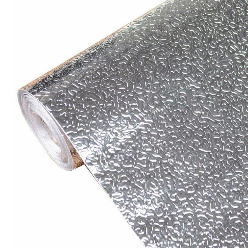 Aluminum Foil Sticker Self Adhesive Oil-proof Waterproof Kitchen Cabinet Wall(40*300cm) V462-H-12-01