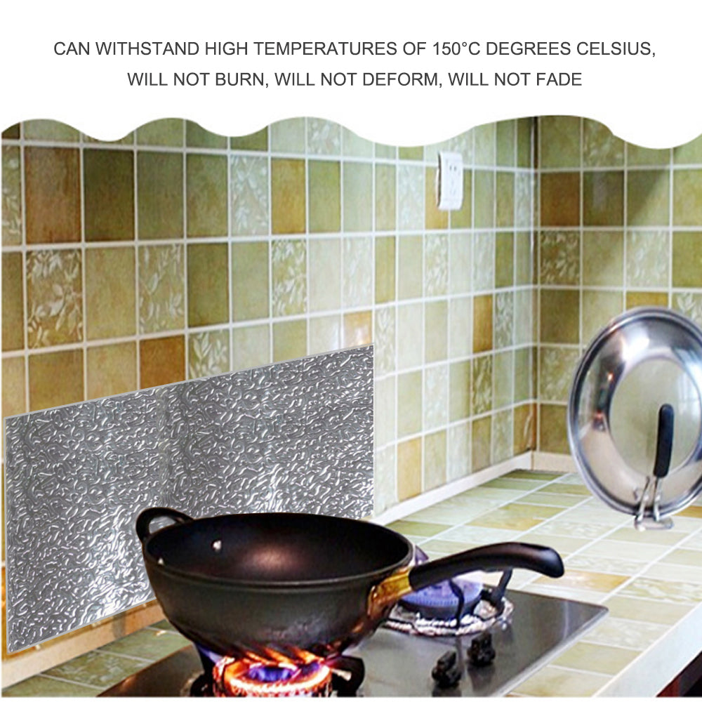 Aluminum Foil Sticker Self Adhesive Oil-proof Waterproof Kitchen Cabinet Wall(40*300cm) V462-H-12-01