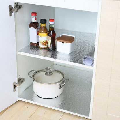 Aluminum Foil Sticker Self Adhesive Oil-proof Waterproof Kitchen Cabinet Wall(60*300cm) V462-H-12-03