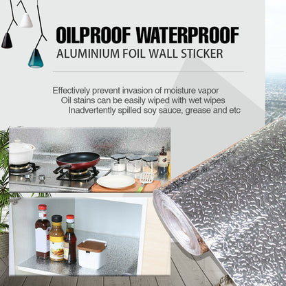 Aluminum Foil Sticker Self Adhesive Oil-proof Waterproof Kitchen Cabinet Wall(60*500cm) V462-H-12-04