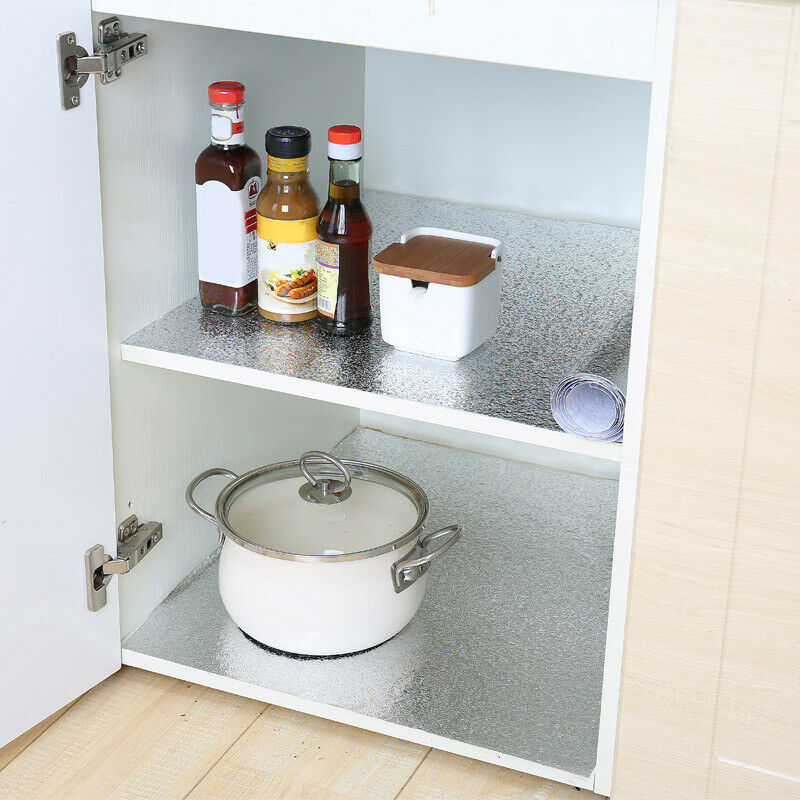 Aluminum Foil Sticker Self Adhesive Oil-proof Waterproof Kitchen Cabinet Wall(60*500cm) V462-H-12-04