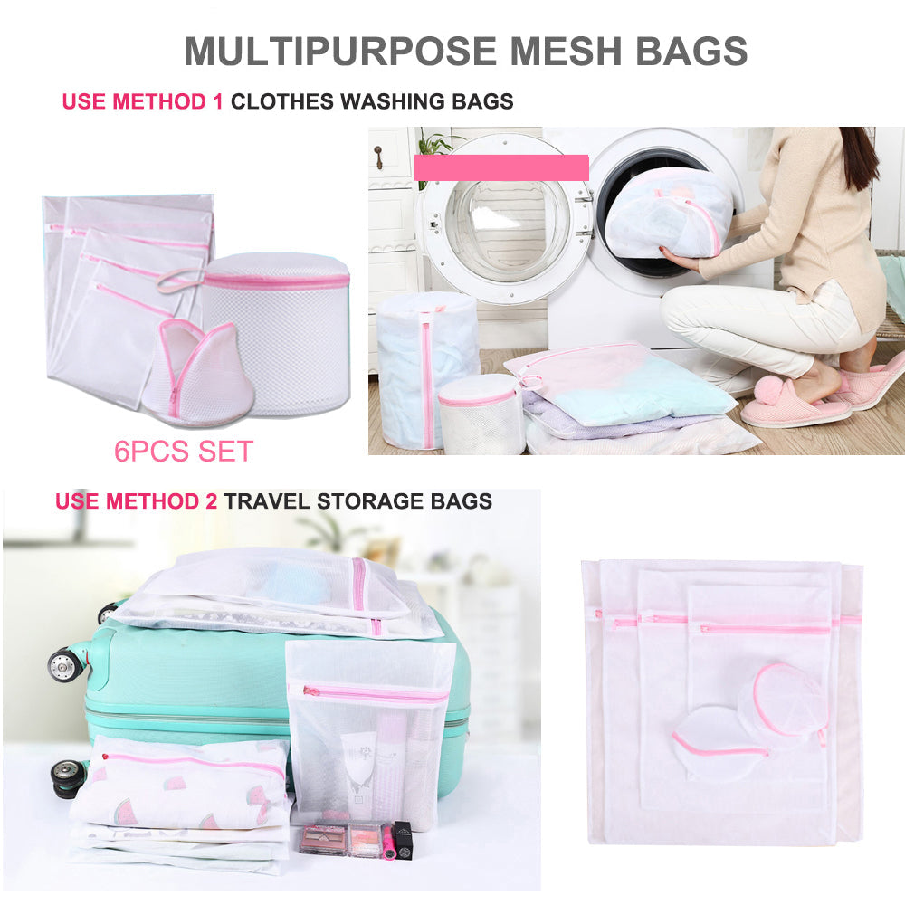 Washing Bag Pack Set Of 6 Laundry Bags Mesh Lingerie Delicate clothes Wash Bags V462-H-16-01
