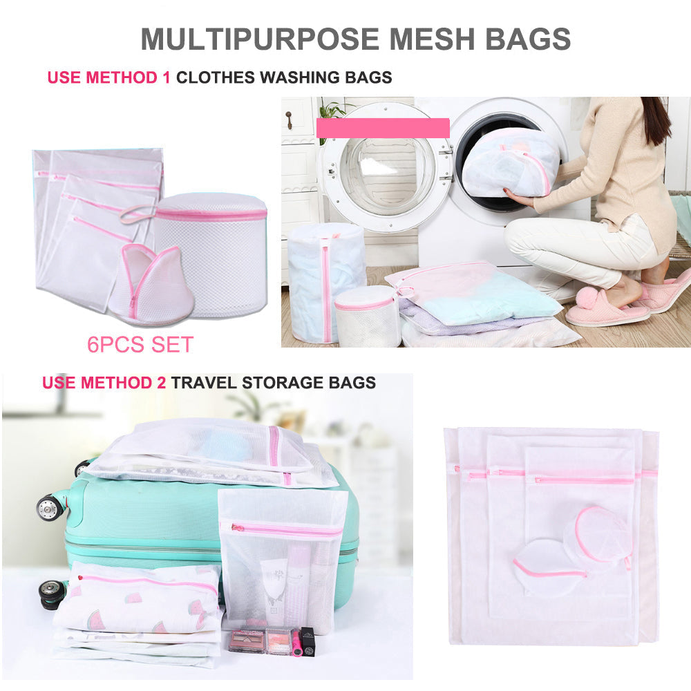Washing Bag Pack Set Of 6 Laundry Bags Mesh Lingerie Delicate clothes Wash Bags V462-H-16-01