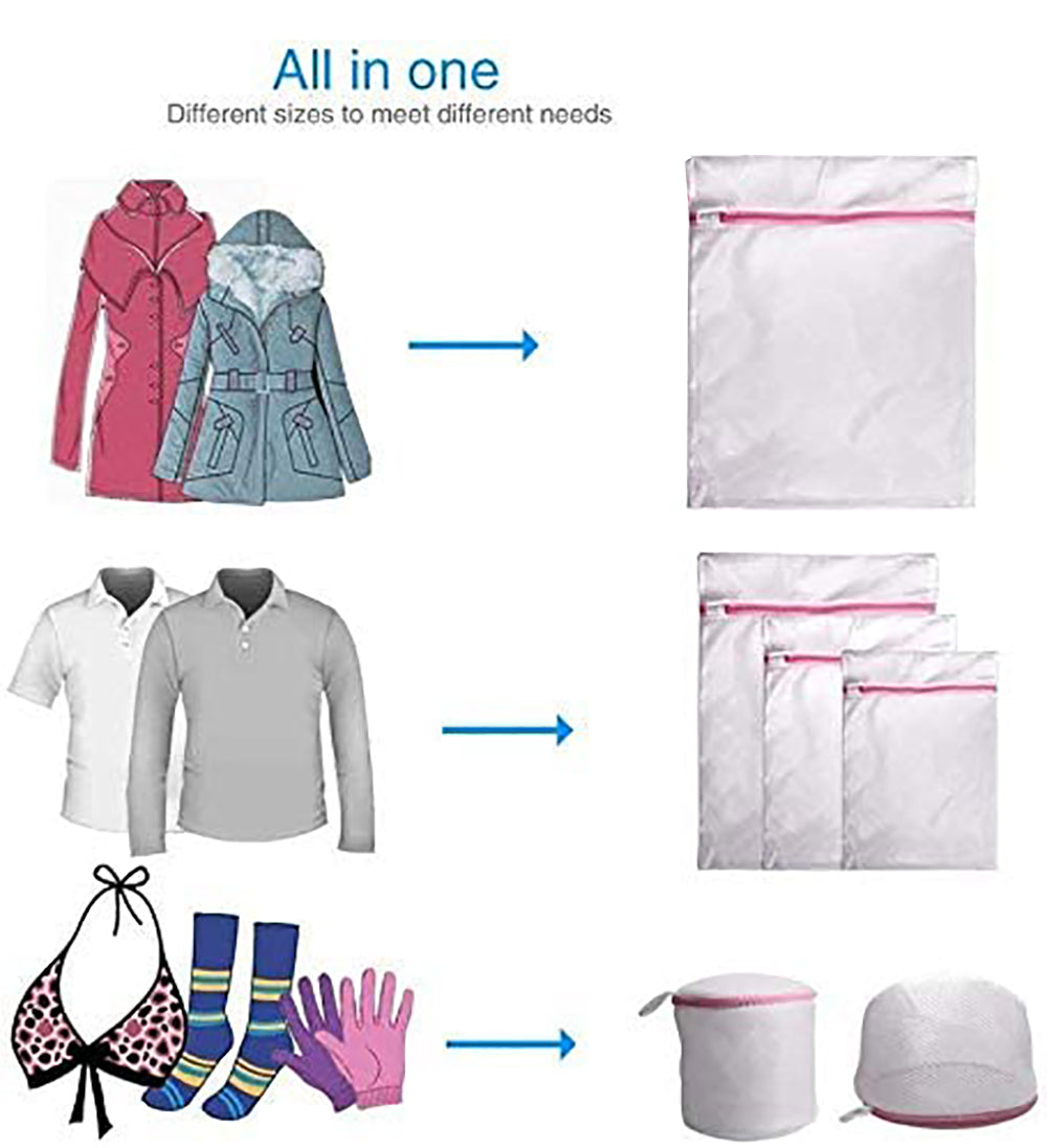 Washing Bag Pack Set Of 6 Laundry Bags Mesh Lingerie Delicate clothes Wash Bags V462-H-16-01