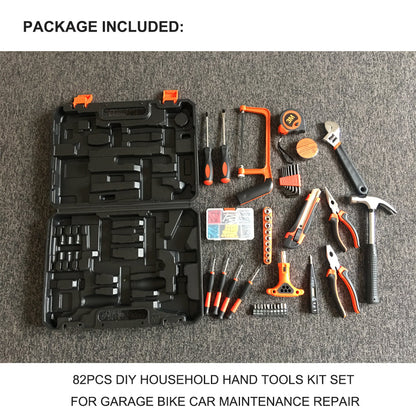 82 Pcs Household Hand Tools Set Hand Tool Kit for Home Office Car Repair Tools V462-H-22-01