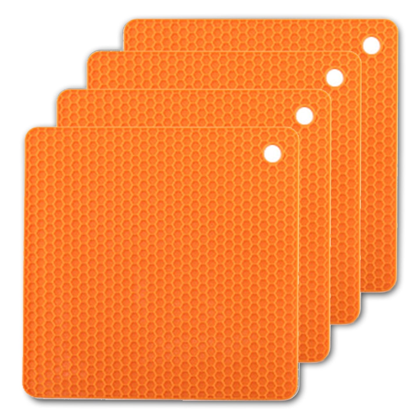 4 Pack Multi Purpose Silicone Insulation Mat Heat-Resistant Dishes Pads(Orange) V462-H-67-02