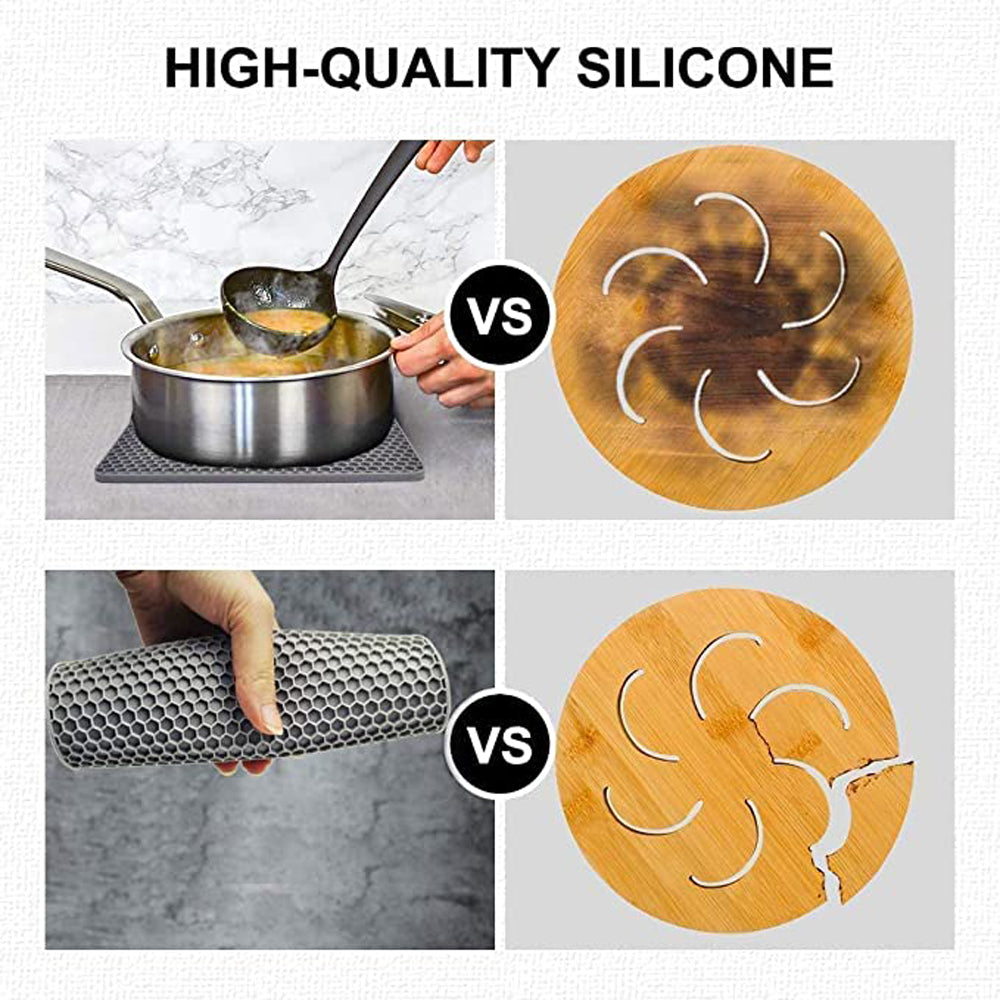 4 Pack Multi Purpose Silicone Insulation Mat Heat-Resistant Dishes Pads(Orange) V462-H-67-02