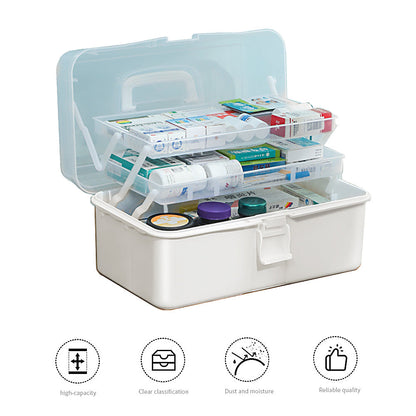 3 Layers Large Portable First Aid Kit Emergency Medical Storage Medicine Organizer V462-HG-104-01