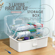3 Layers Large Portable First Aid Kit Emergency Medical Storage Medicine Organizer V462-HG-104-01