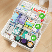 3 Layers Large Portable First Aid Kit Emergency Medical Storage Medicine Organizer V462-HG-104-01