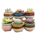 4/5/6 Pots Set Ceramic Clay Pottery Pots Succulent Flower Planter Draining Hole(Style 05# 6 Pots Set) V462-HG-108-05