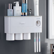 Toothbrush Holders with 3-4 Cups Automatic Toothpaste Dispenser Kit(4 Cups 2 Drawer) V462-HG-117-02